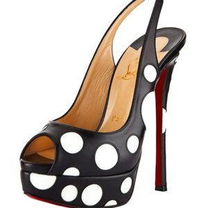 Christian Louboutin Bubble Up Platform Slingback Peep Toe Pumps 38.5 Immaculate!